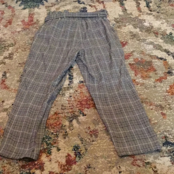 High waisted black and white plaid pants. - Picture 2 of 3
